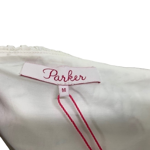 Parker Womens Upton Square-Neck Cold-Shoulder Embroidered Poplin Blouse Sz Med - Picture 13 of 13